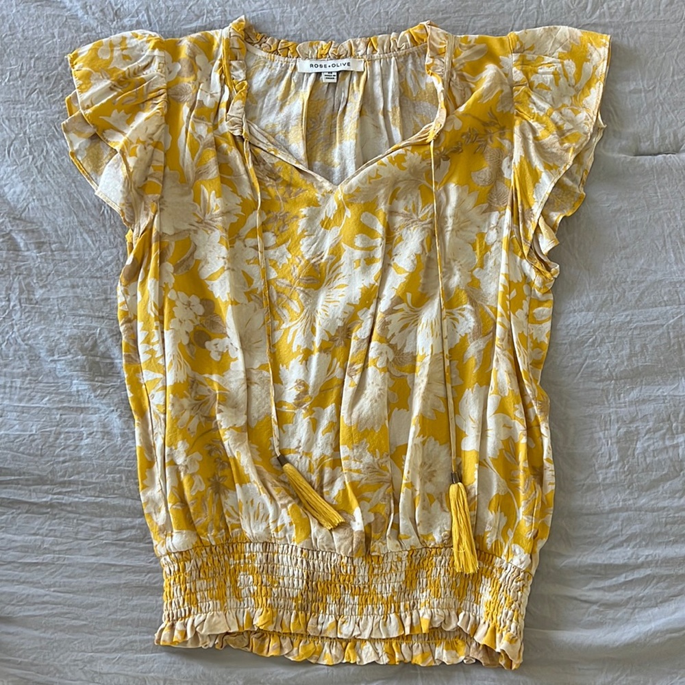 Yellow flower blouse